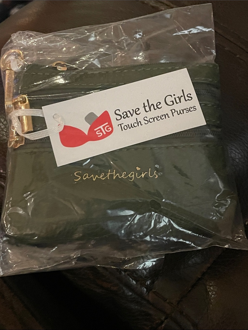 Save the girls green change purse wallet